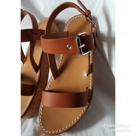 18kt Milano camel leather cork platform Italian summer sandals - Picture 4 of 7